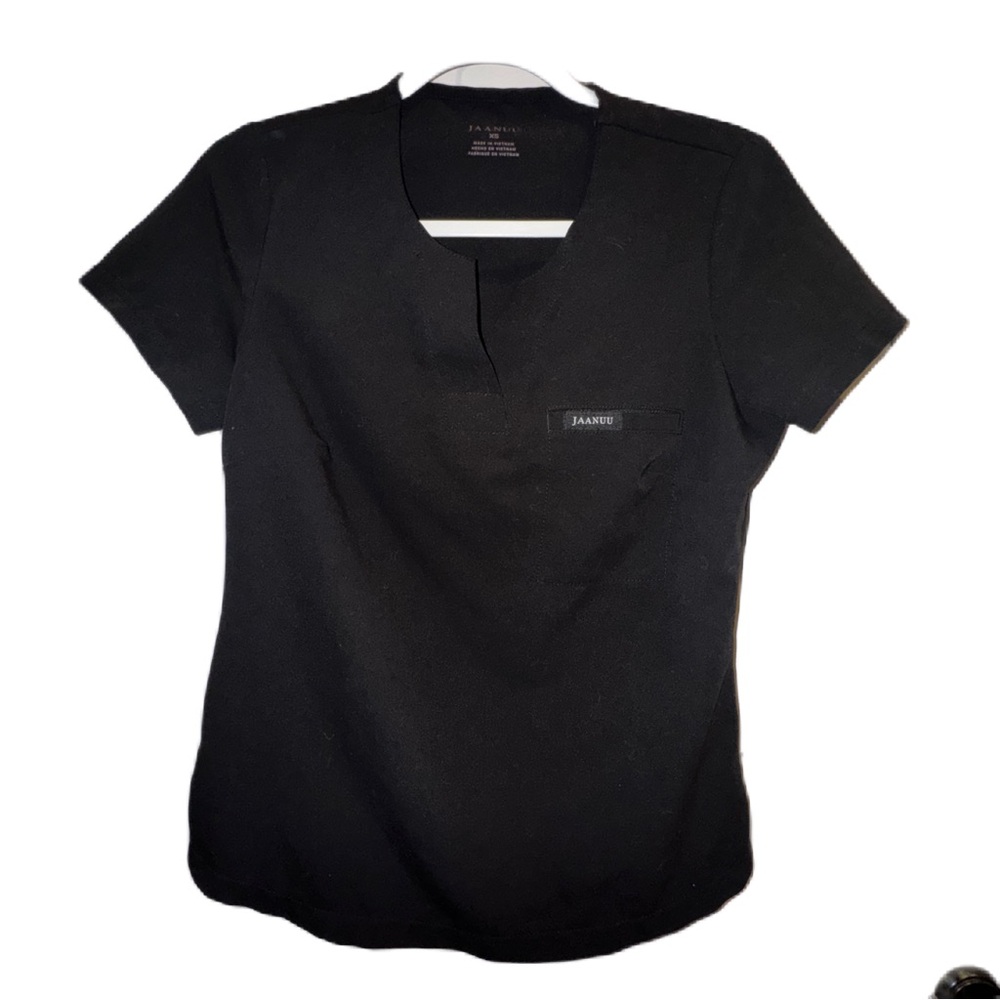 Jaanuu Women's XS Black Short Sleeve Scrub Top